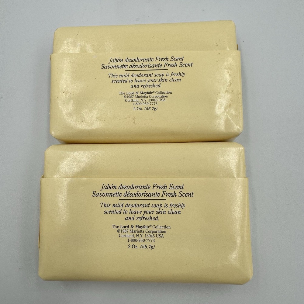 Lord & Mayfair Deodorant Cleansing Face & Body Bar In Paper Wrap 1980s Vintage - Picture 2 of 2